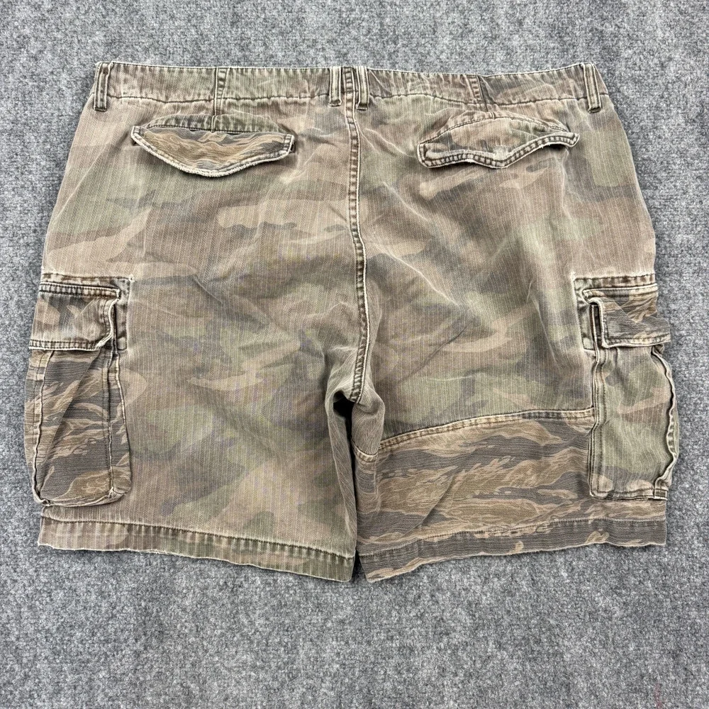 Lucky Brand Mens Camo Cargo Shorts Size 40 Ripstop Military Utility Hunting Y2K